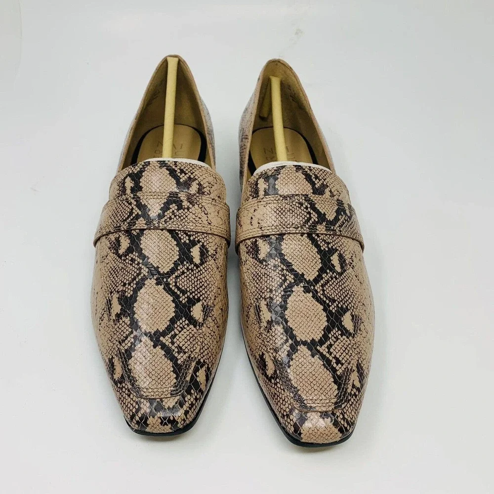 New Naturalizer Womans Sz 6.5M Shoes Cicero Nude Snake Leather Block Heel‎ NWT